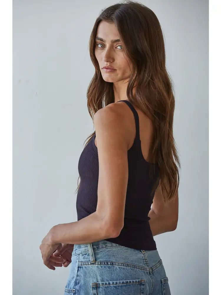 306 Seamless Ribbed Tank with Inner Padded Lining