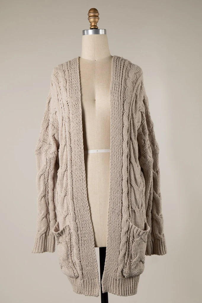 404 Cable Knit Chenille Cardigan