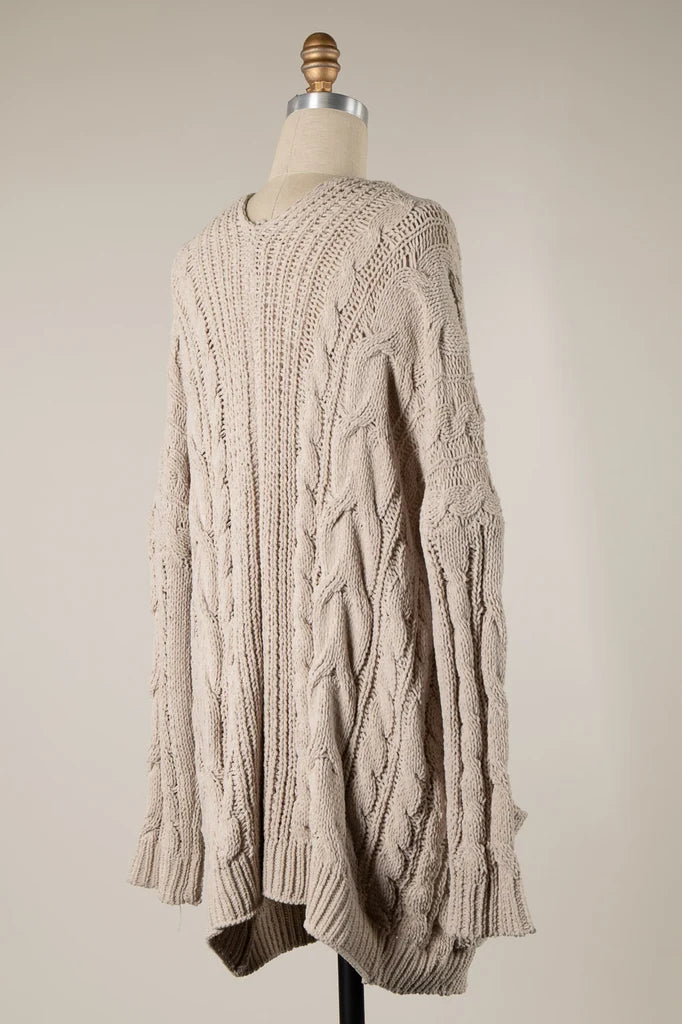 404 Cable Knit Chenille Cardigan