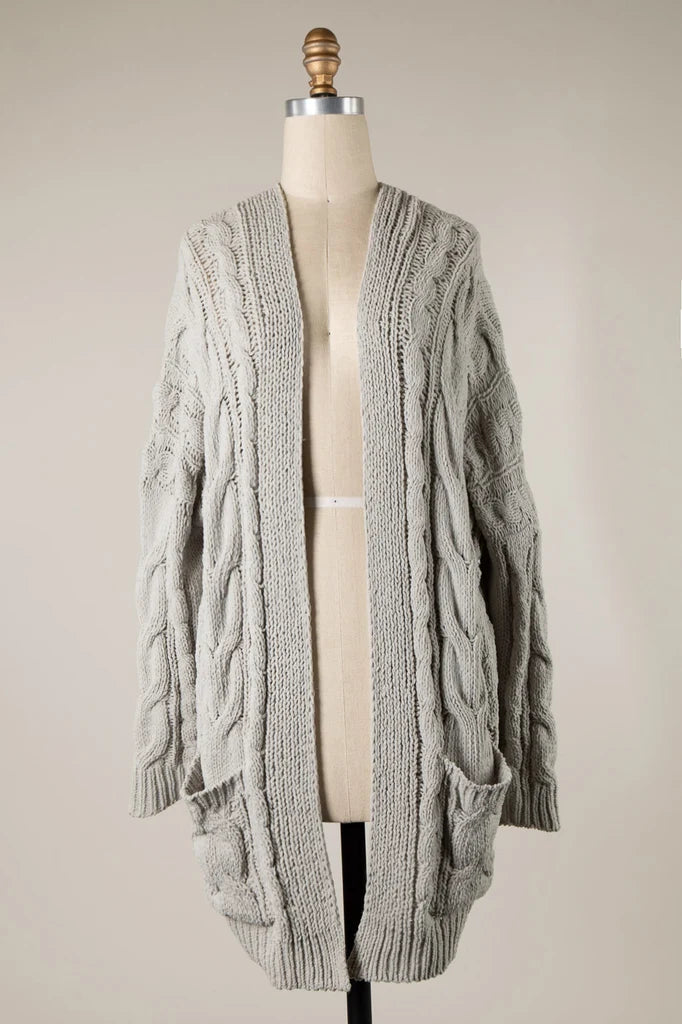 404 Cable Knit Chenille Cardigan