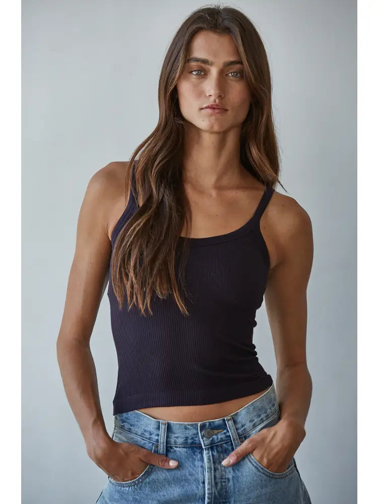306 Seamless Ribbed Tank with Inner Padded Lining