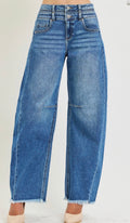 308 SLOUCHY BARREL DOUBLE WAISTBAND DETAIL JEANS