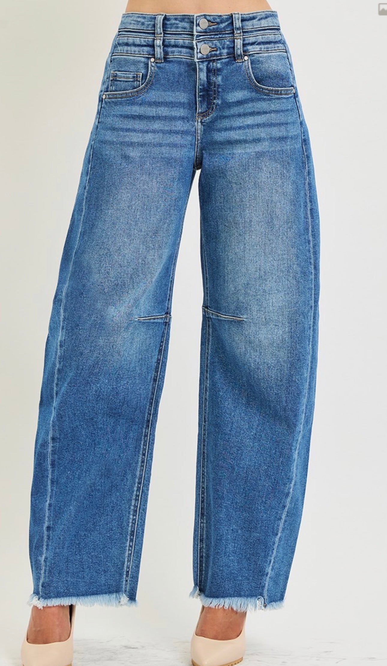 308 SLOUCHY BARREL DOUBLE WAISTBAND DETAIL JEANS