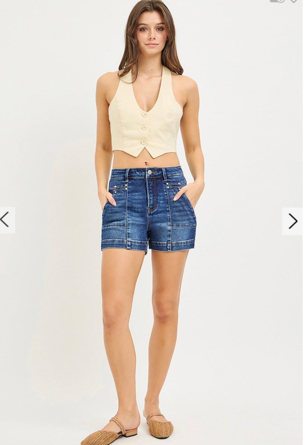 291 Dark Wash Risen Shorts