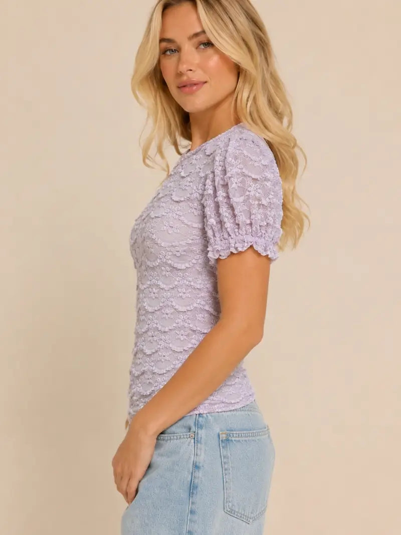 311 Lavender Lace Floral Top