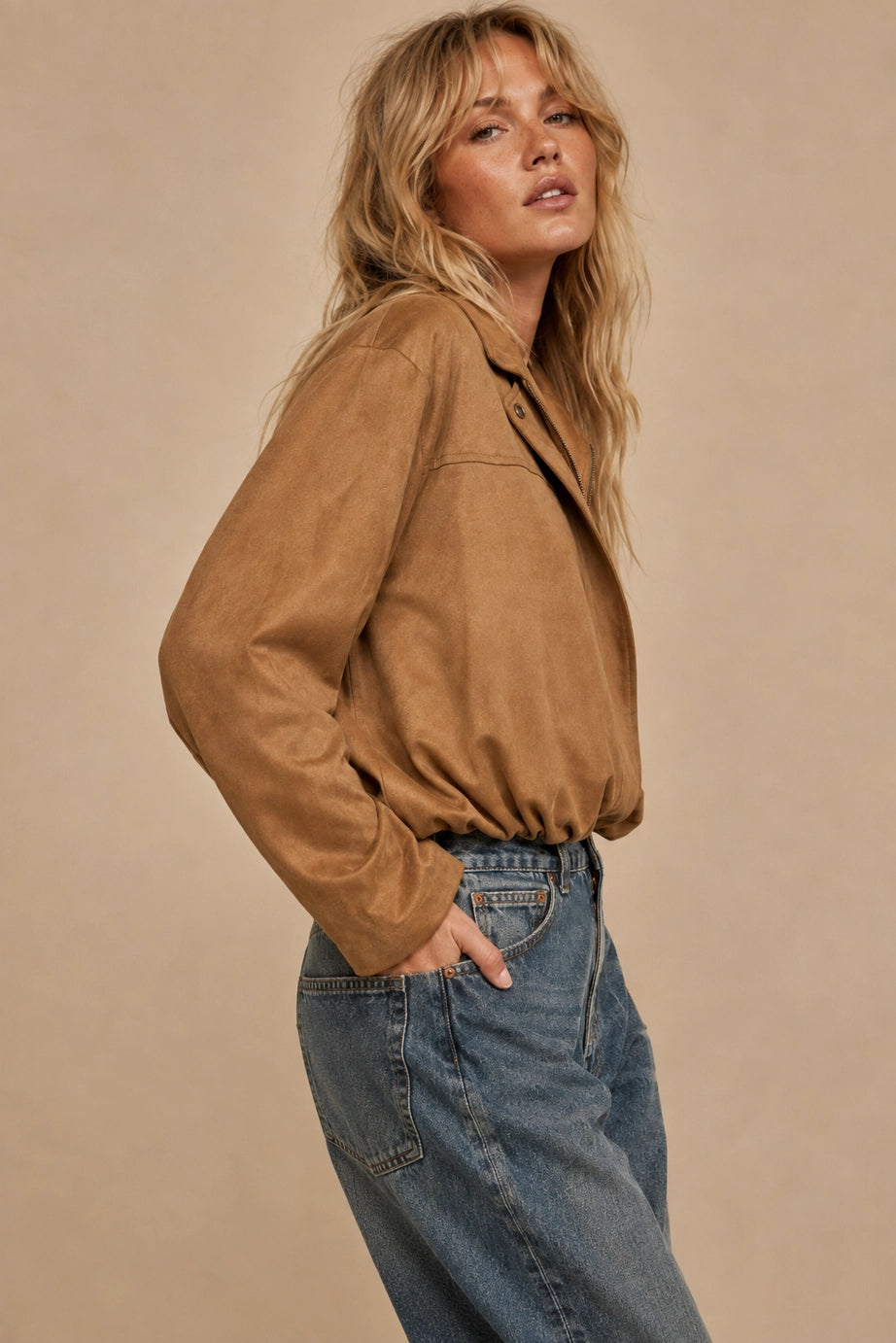 408 Sylvia Faux Suede Jacket