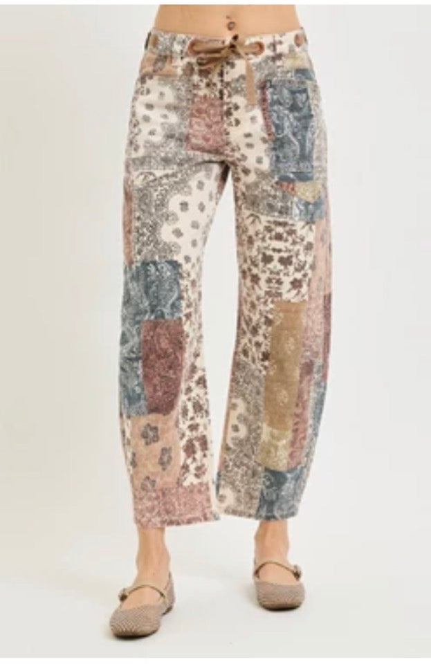 310 Earth Block Slouchy Barrel Pants