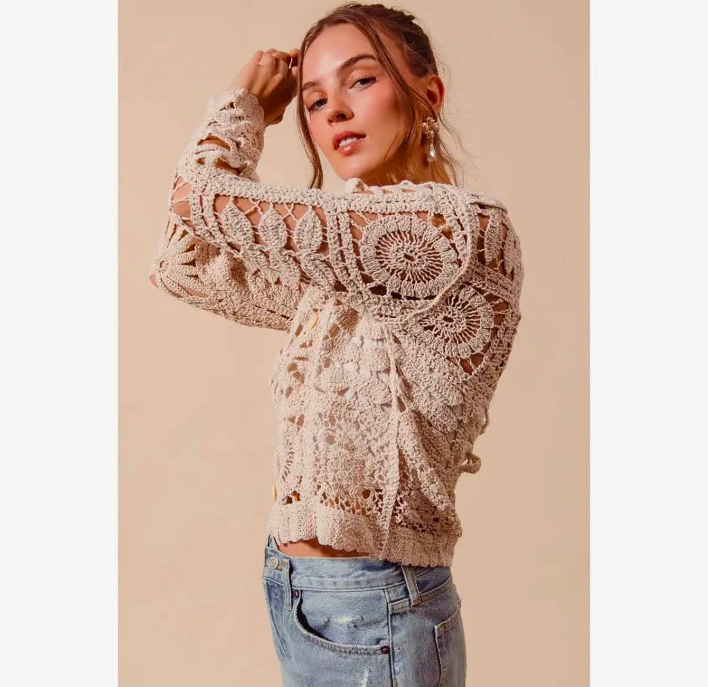 278 Floral Crochet Cardigan