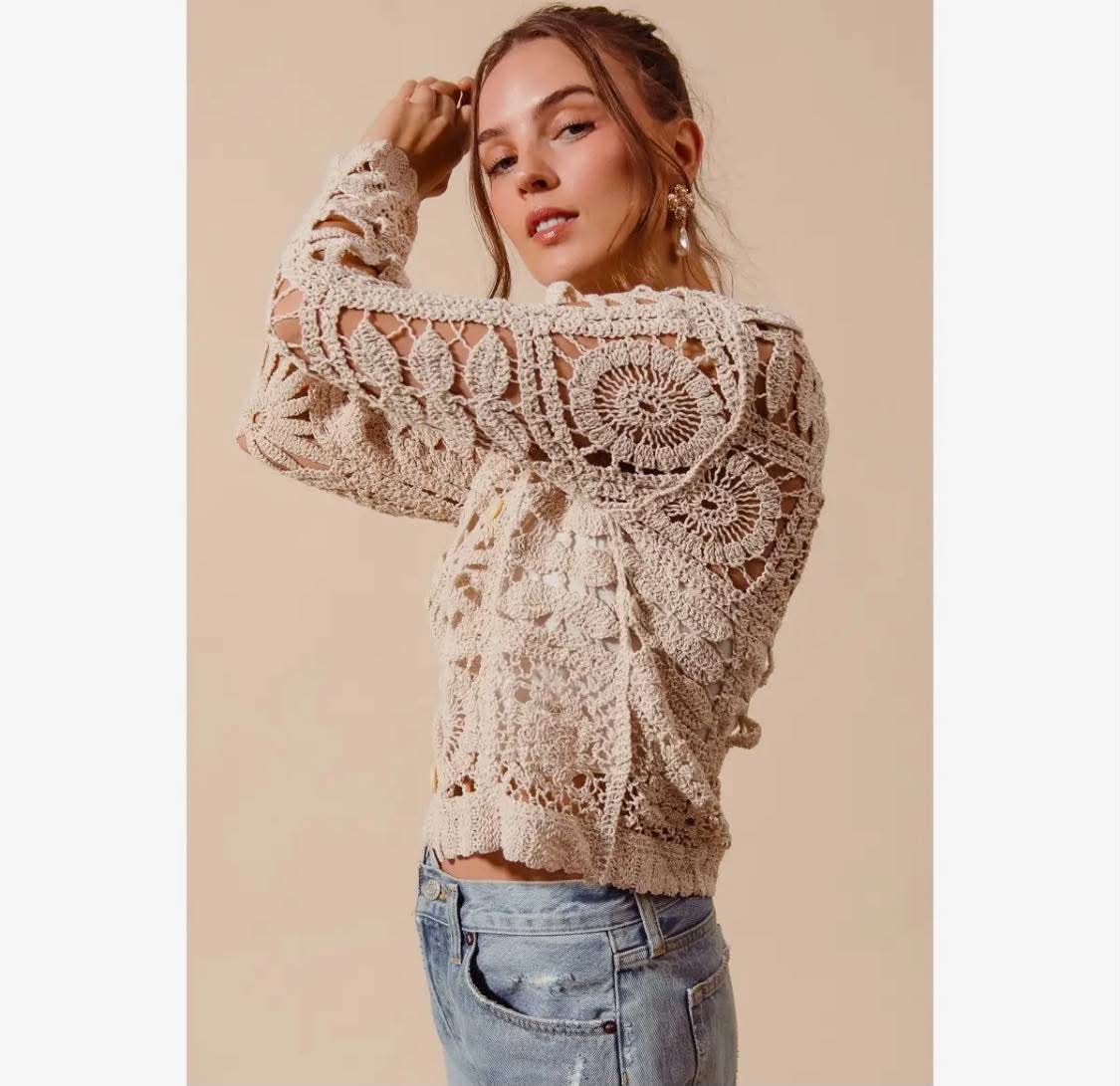 278 Floral Crochet Cardigan