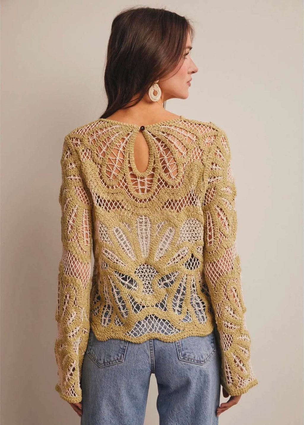 280 Meadow Bloom Crochet Sweater