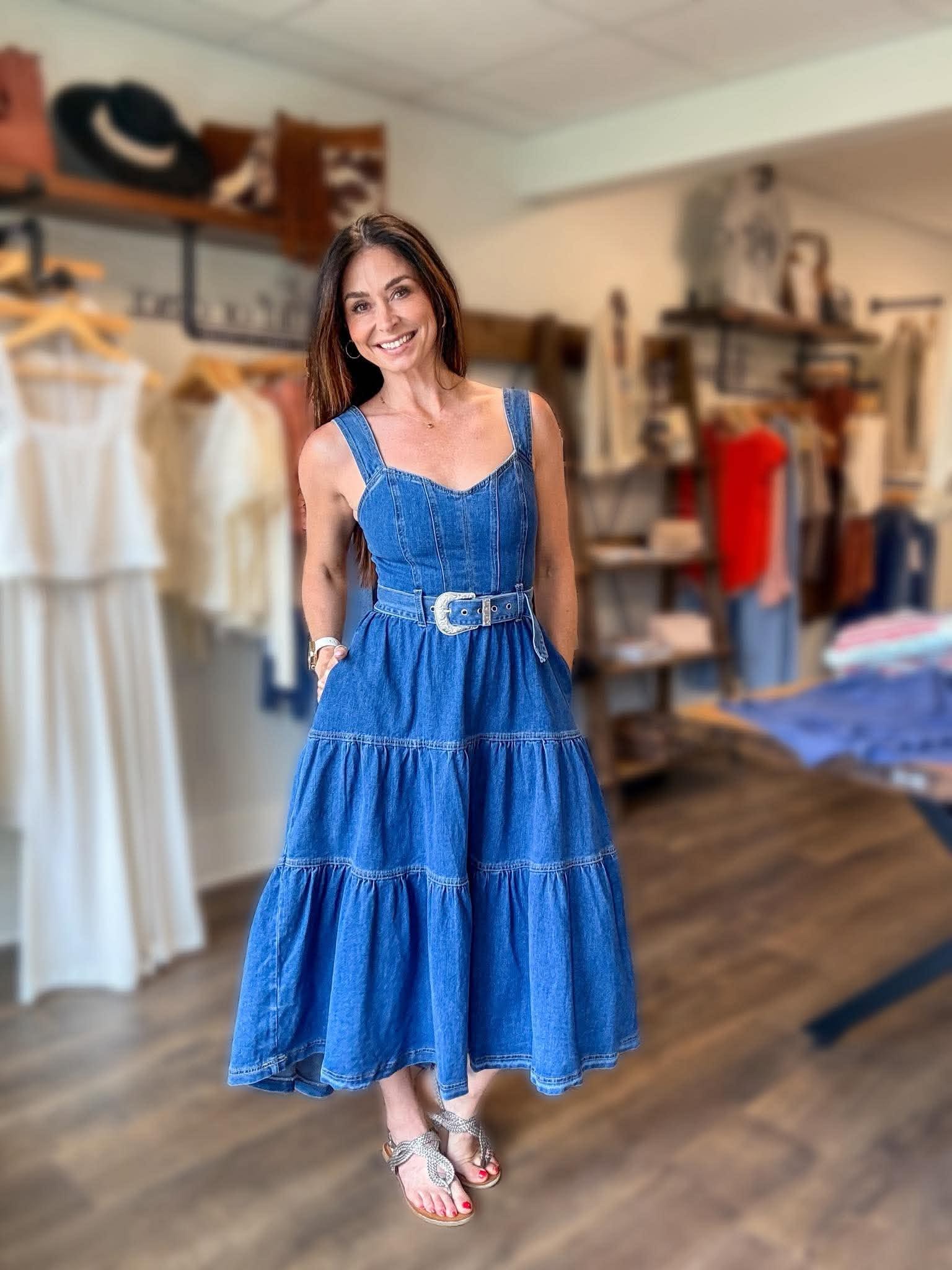 281 Tiered Denim Dress