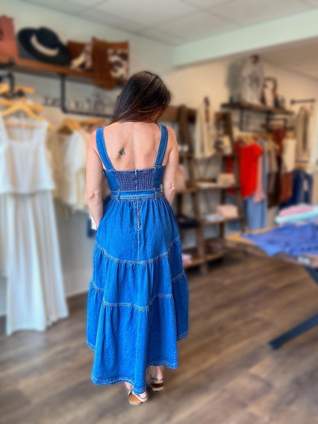 281 Tiered Denim Dress