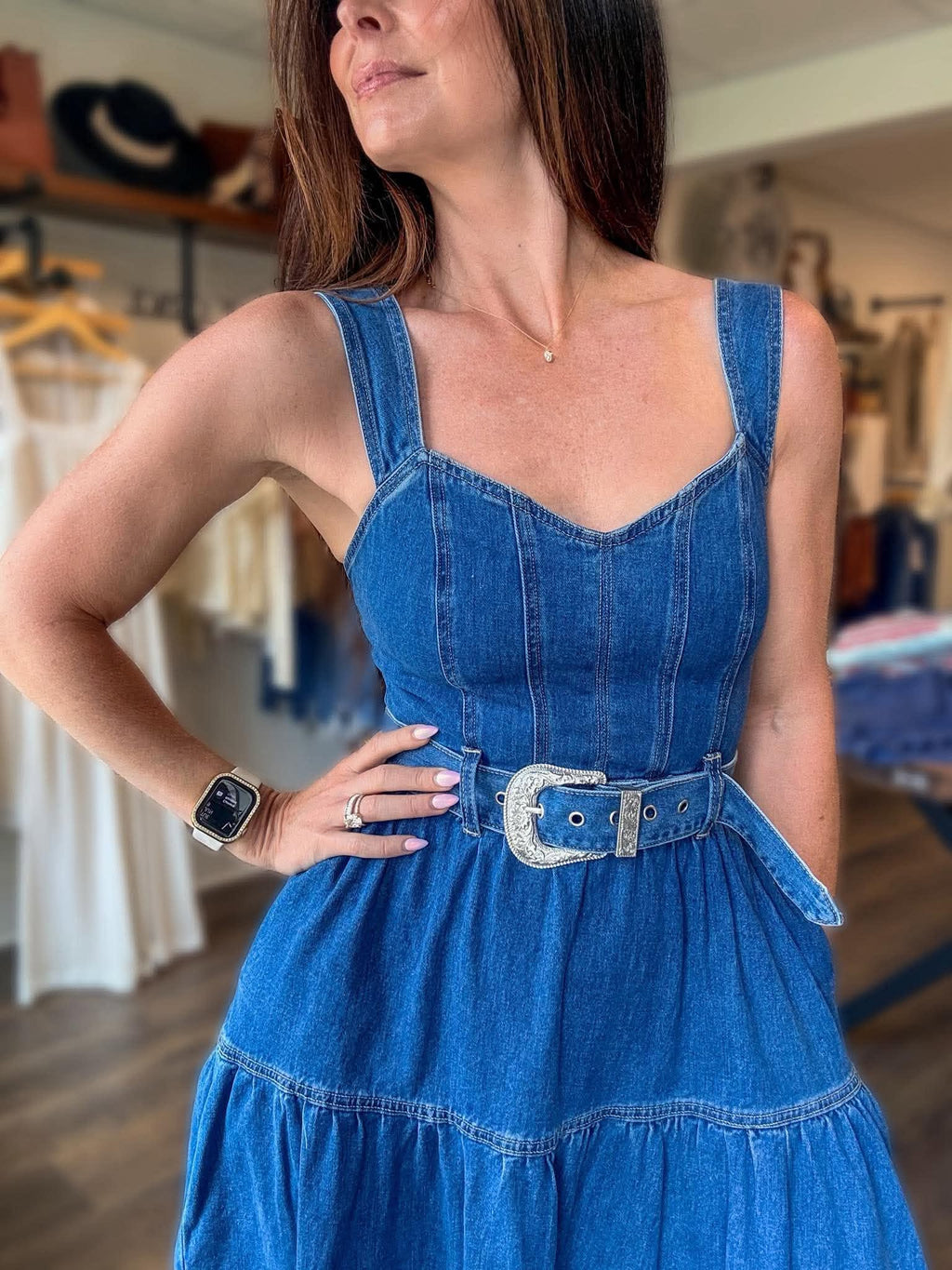 281 Tiered Denim Dress