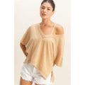 314 Khaki Crop V Neck