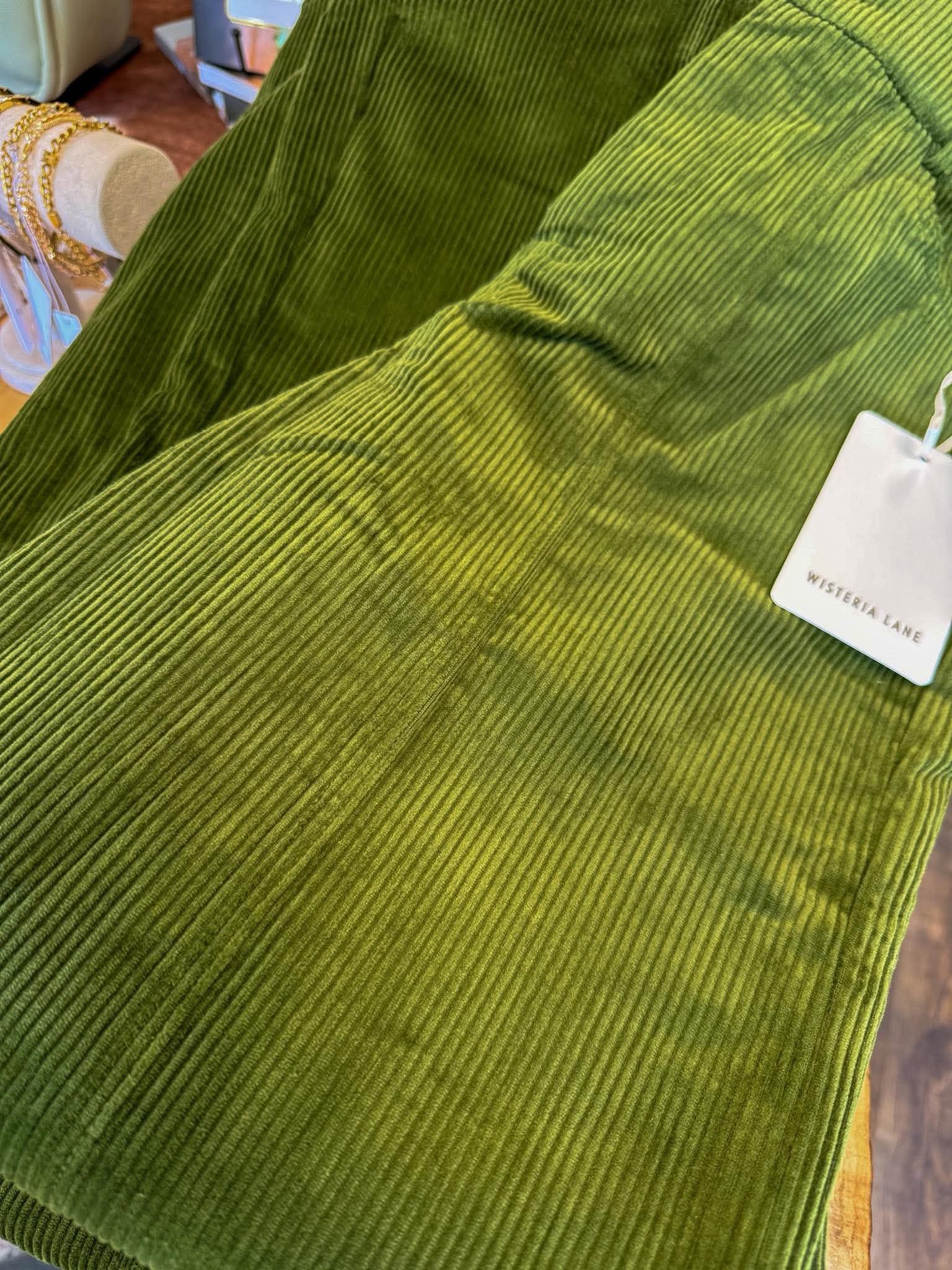 128 Olive Grove Corduroy Wide Leg Pants