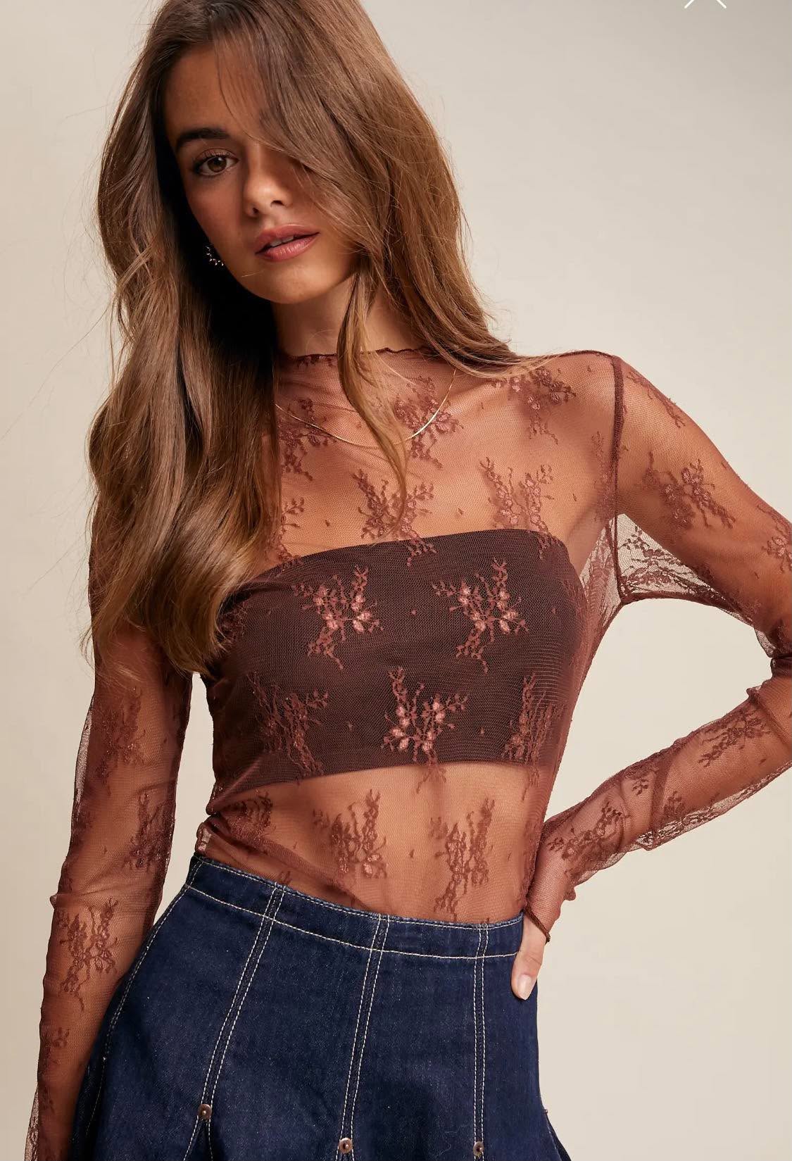366 Rosalie Lace Mesh Top