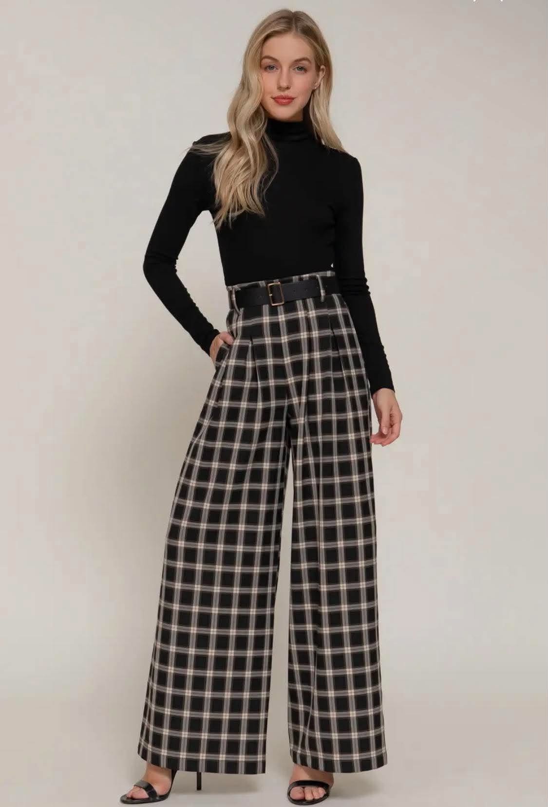 358 Rory Plaid Wide Leg Pant