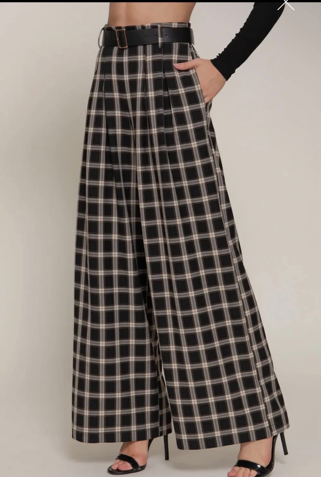358 Rory Plaid Wide Leg Pant