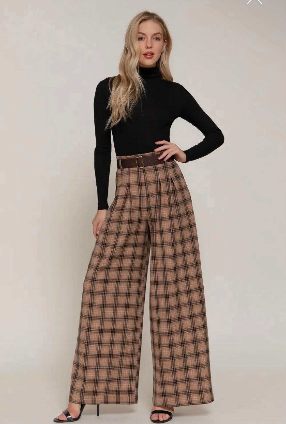 358 Rory Plaid Wide Leg Pant