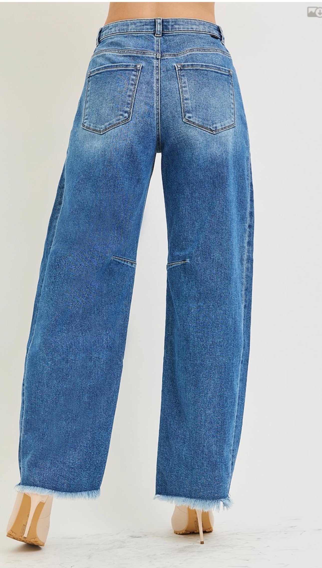 308 SLOUCHY BARREL DOUBLE WAISTBAND DETAIL JEANS