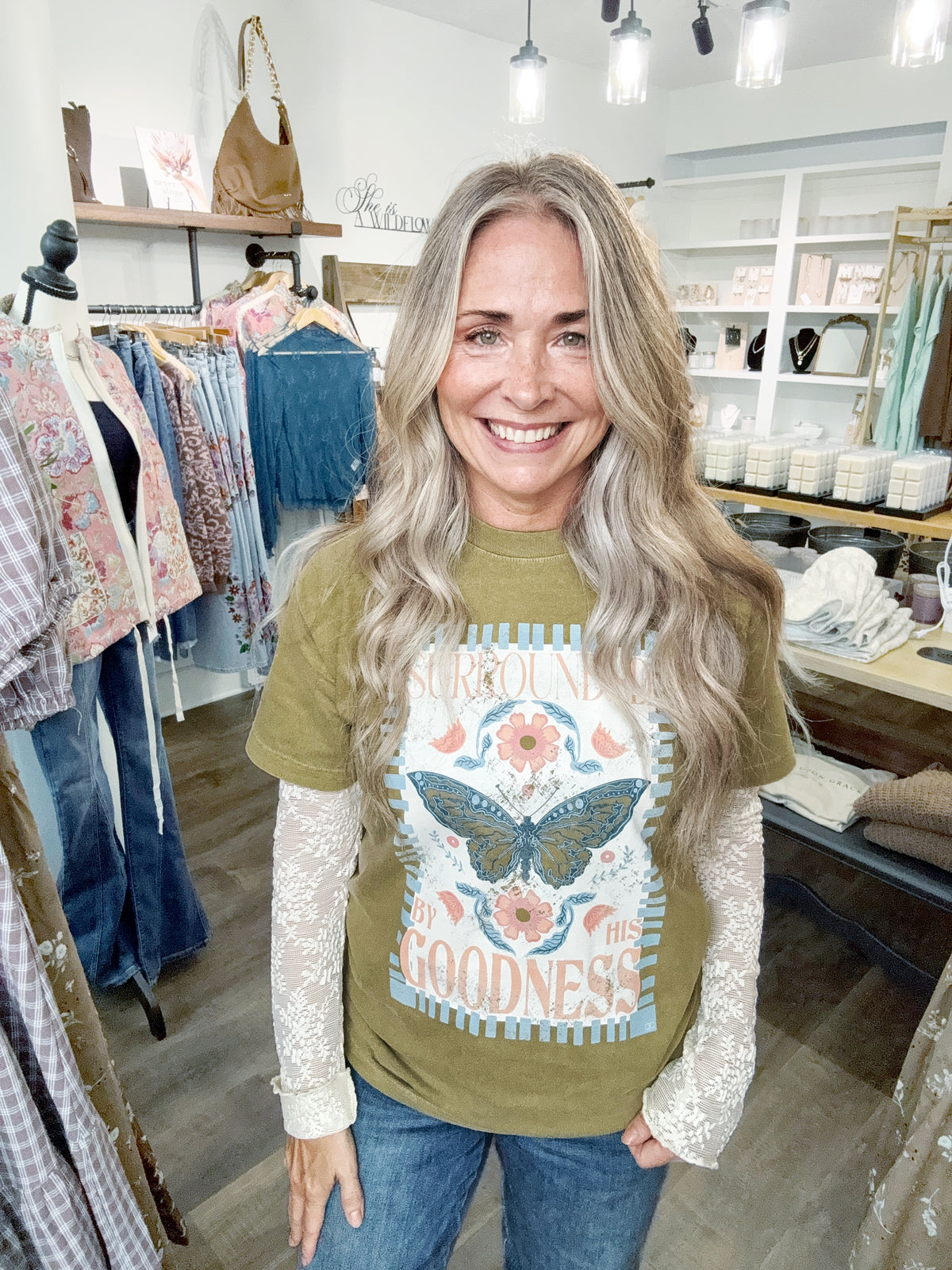 391 Surrounded by his goodness tee