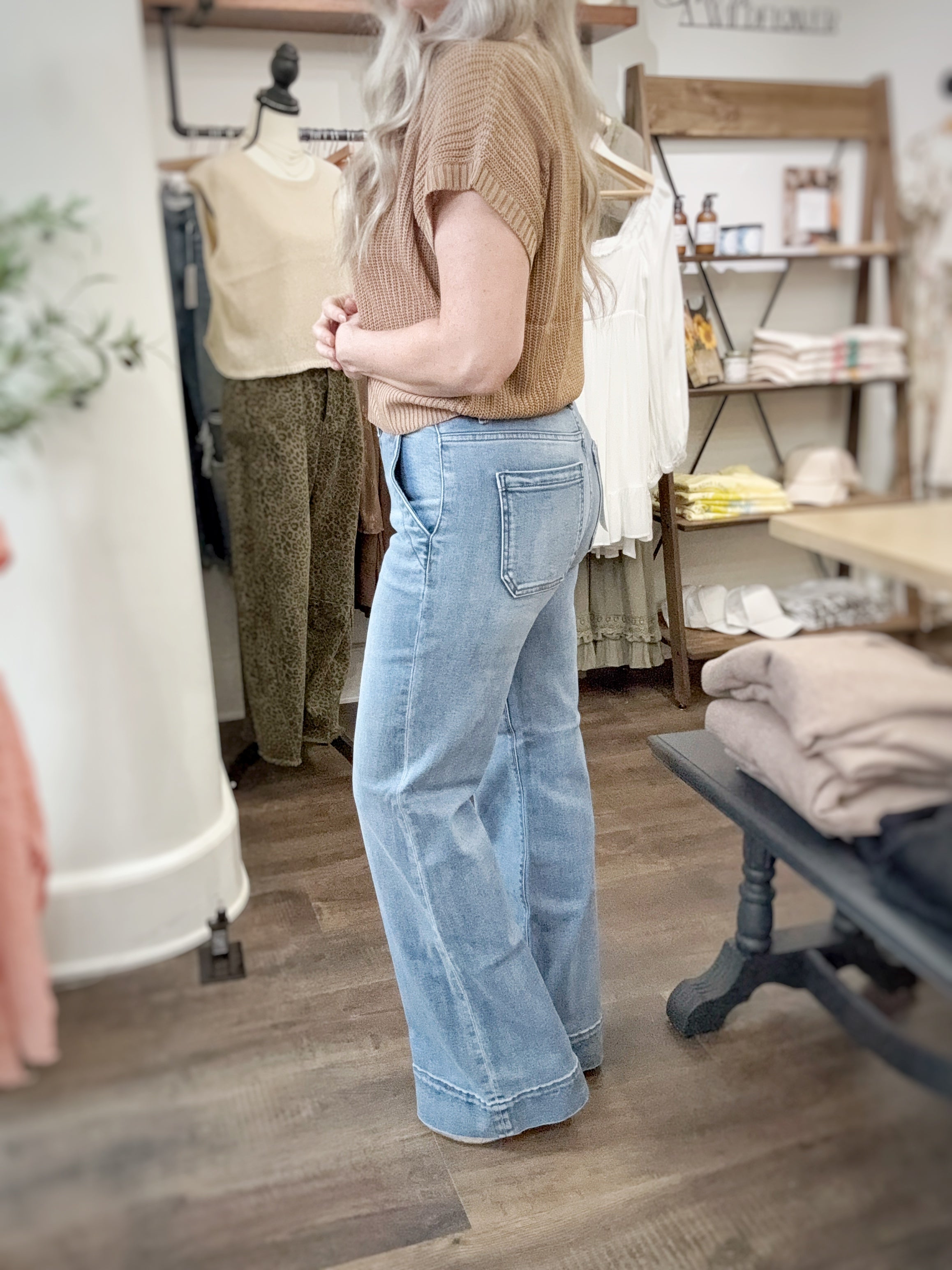211 Tummy Control Hi Rise Slanted Pockets Jeans
