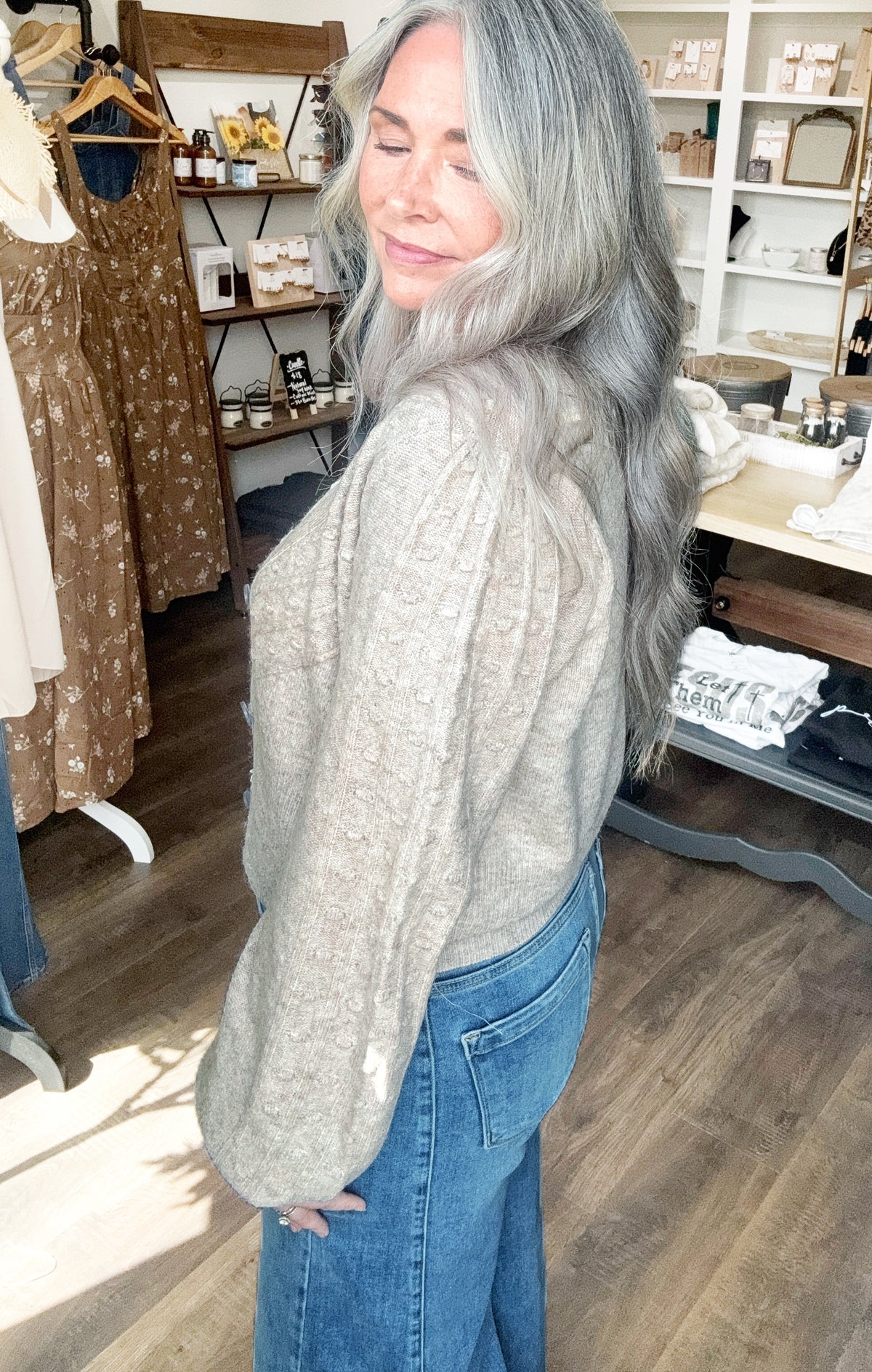 369 Lace Trim Button Down Cardigan