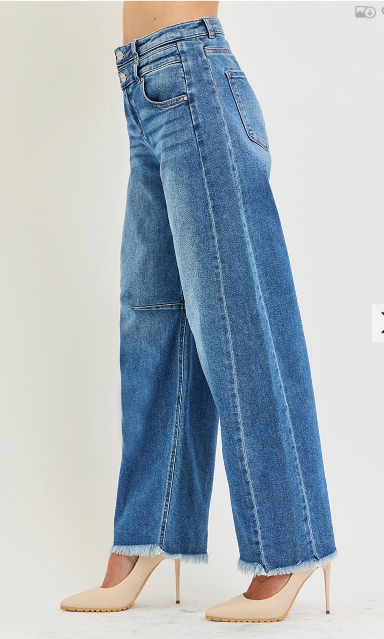 308 SLOUCHY BARREL DOUBLE WAISTBAND DETAIL JEANS