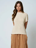 347 Pocket Detail Drop Shoulder Short Sleeve Sweater