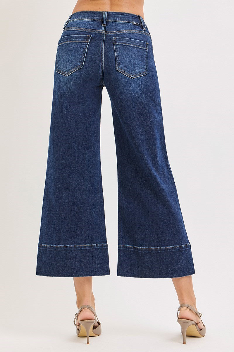 412 Sutton Wide Leg Cropped Denim