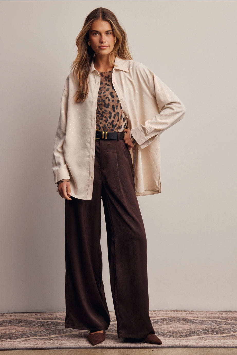 429 Everly Satin Wide Leg Pant
