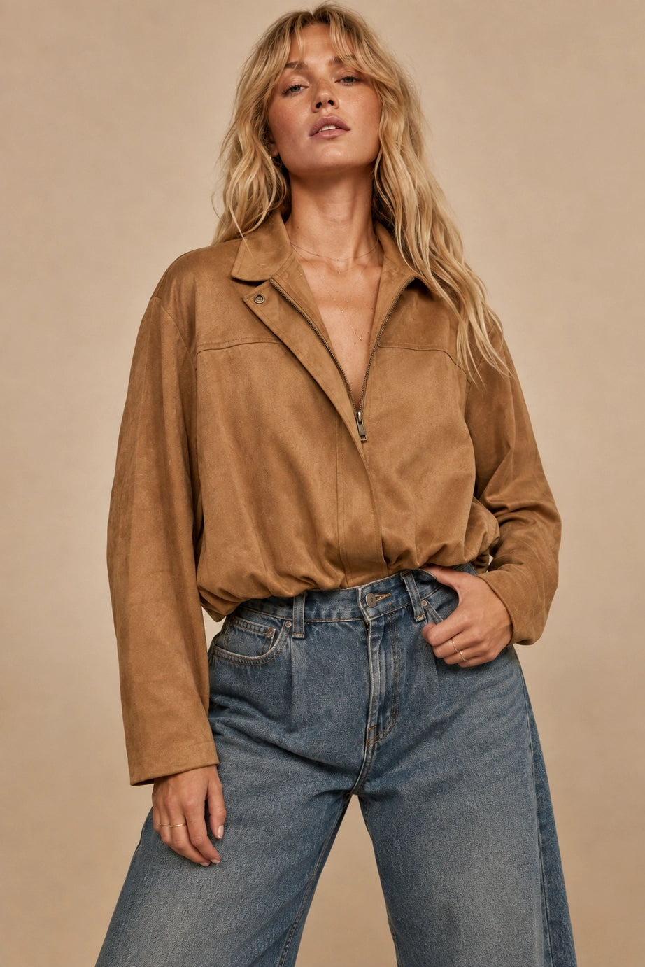 408 Sylvia Faux Suede Jacket