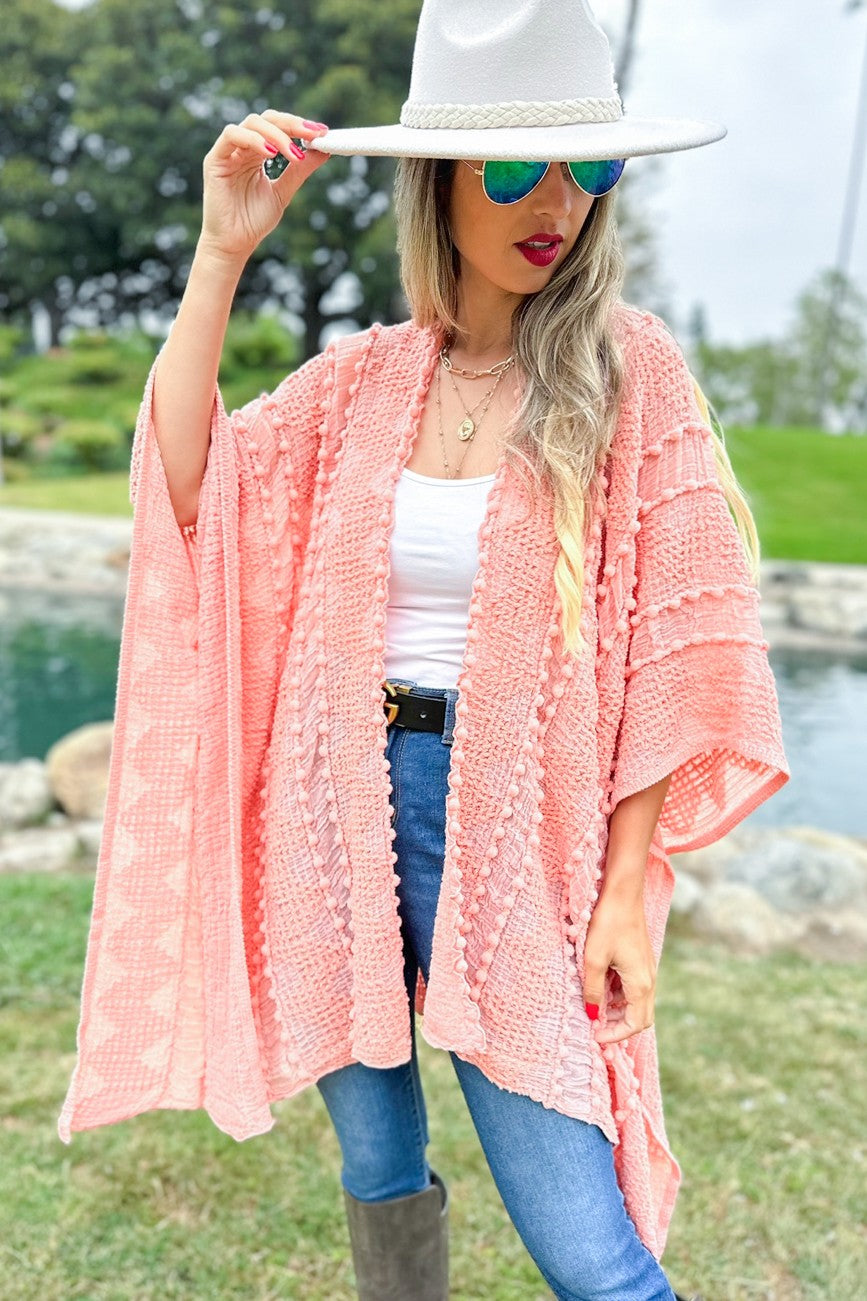 199 Coral Textures Kimono