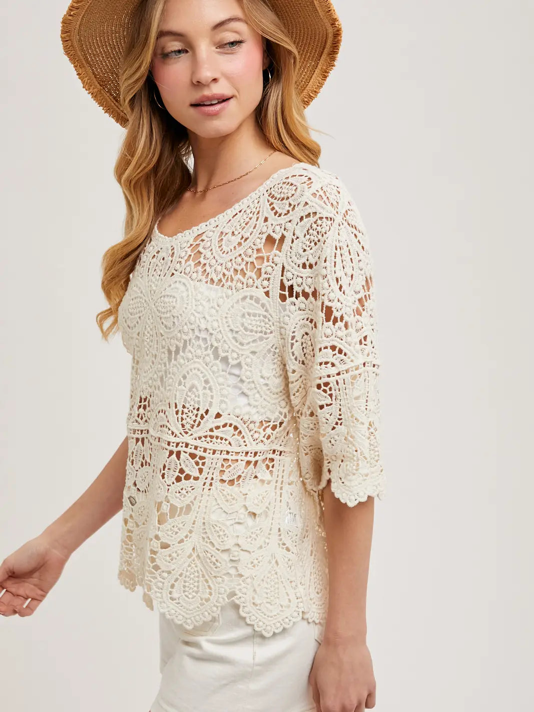 194 Short Sleeve Lace Top