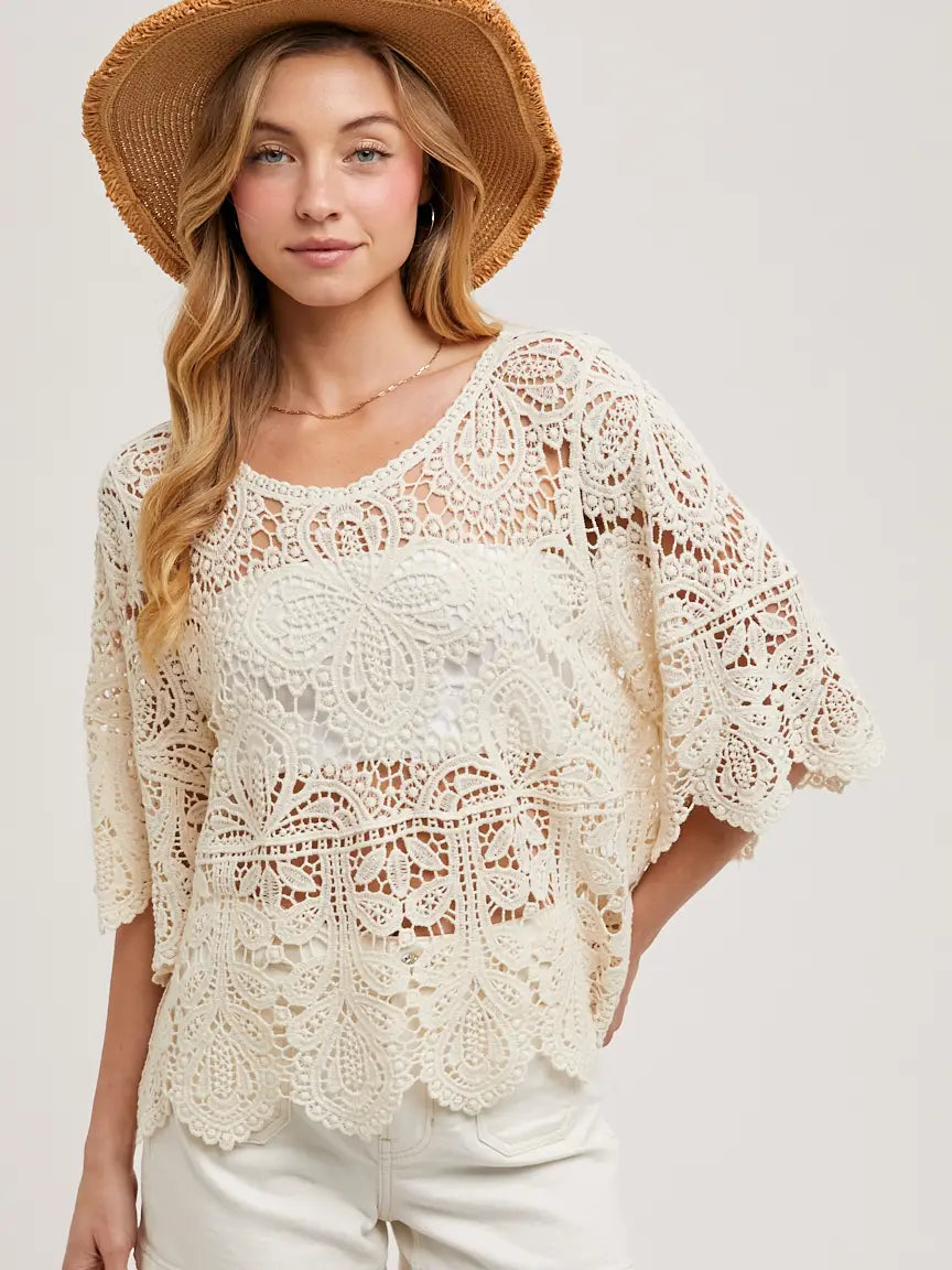 194 Short Sleeve Lace Top