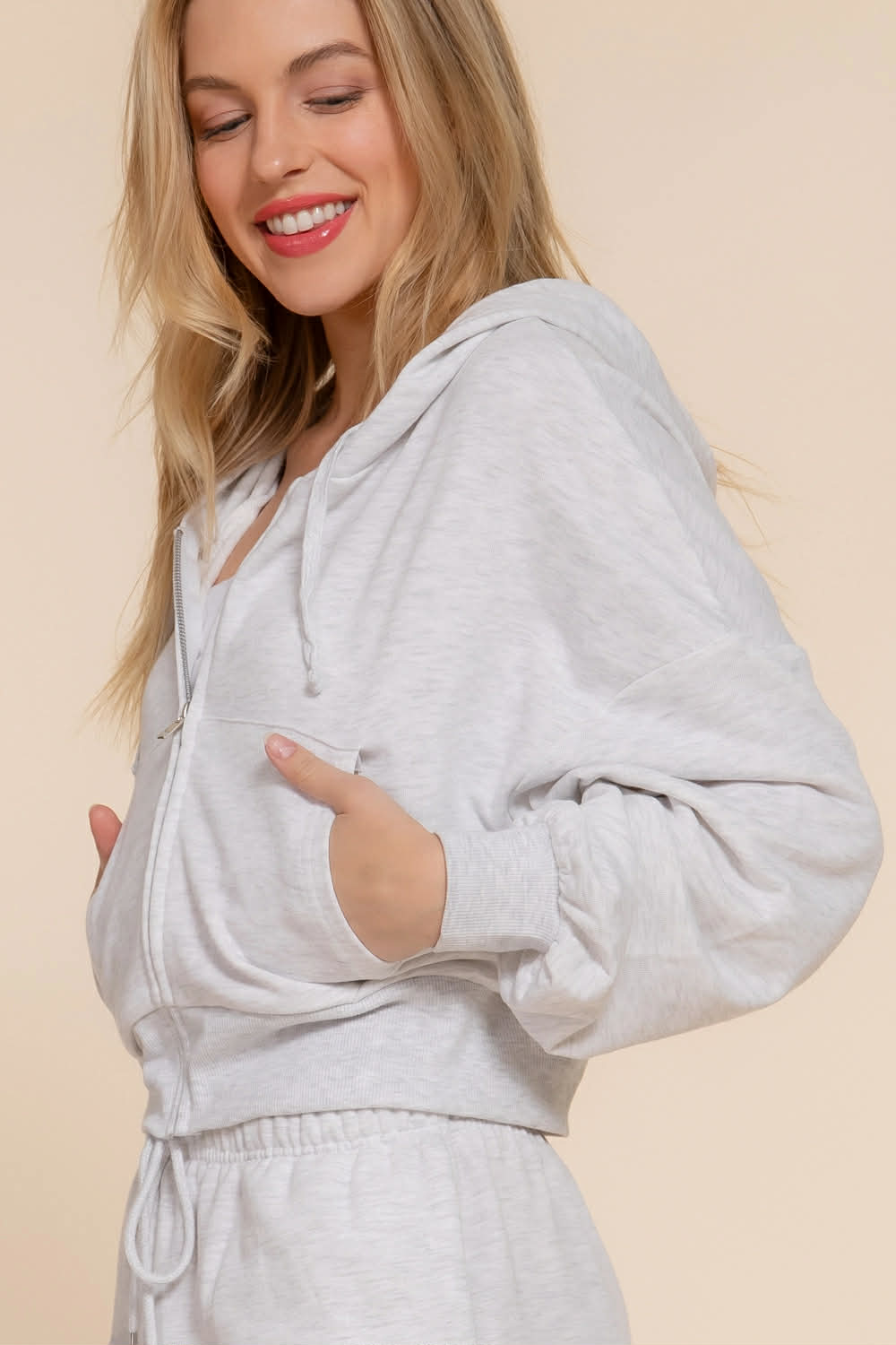 109 Cozy Chic French Terry Zip Up Hoodie