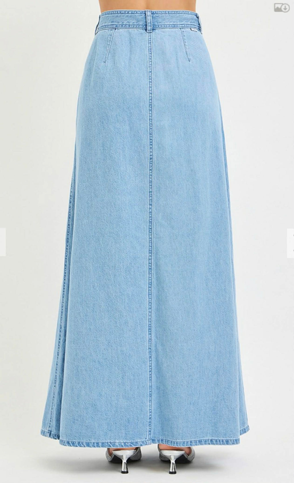 150 Light Wash Tencil Denim Maxi Skirt