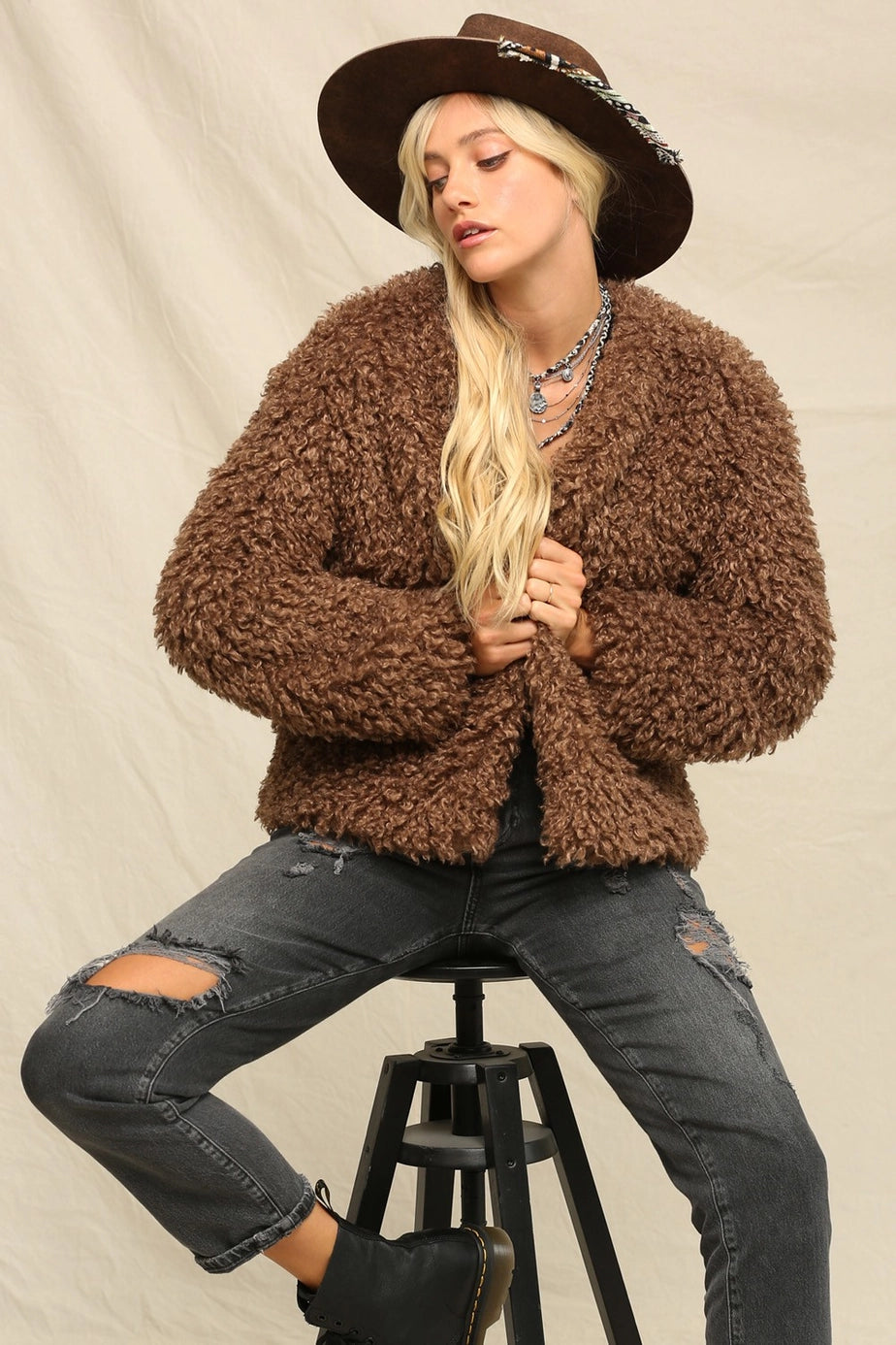 15 Cozy Open Front Fuzzy Jacket