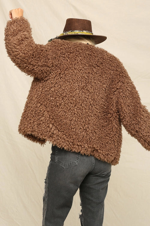 15 Cozy Open Front Fuzzy Jacket