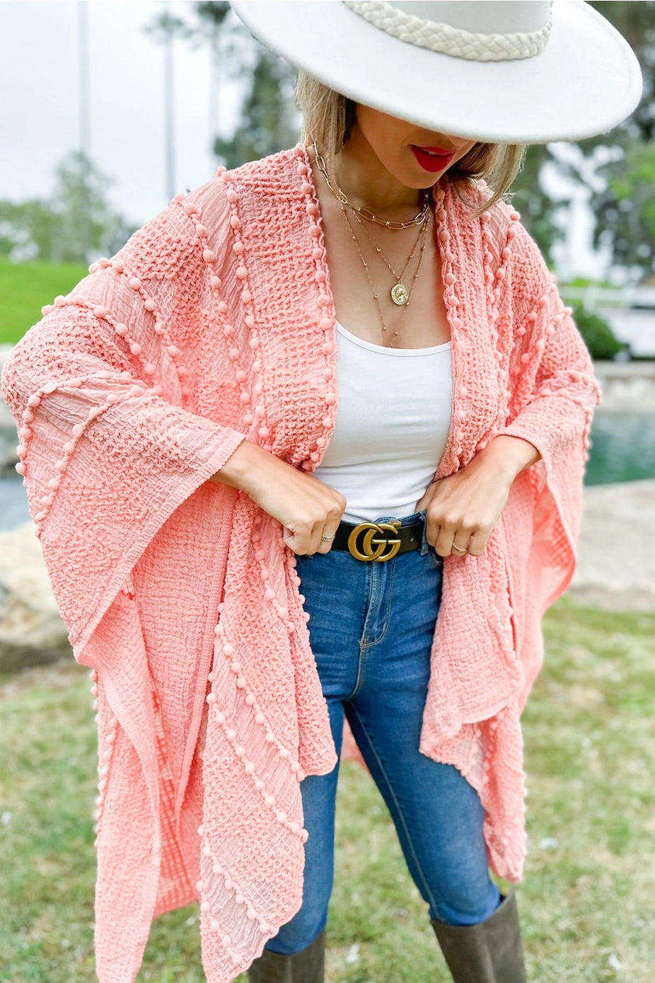 199 Coral Textures Kimono