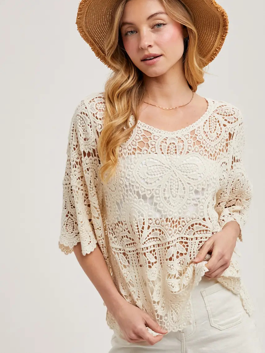 194 Short Sleeve Lace Top