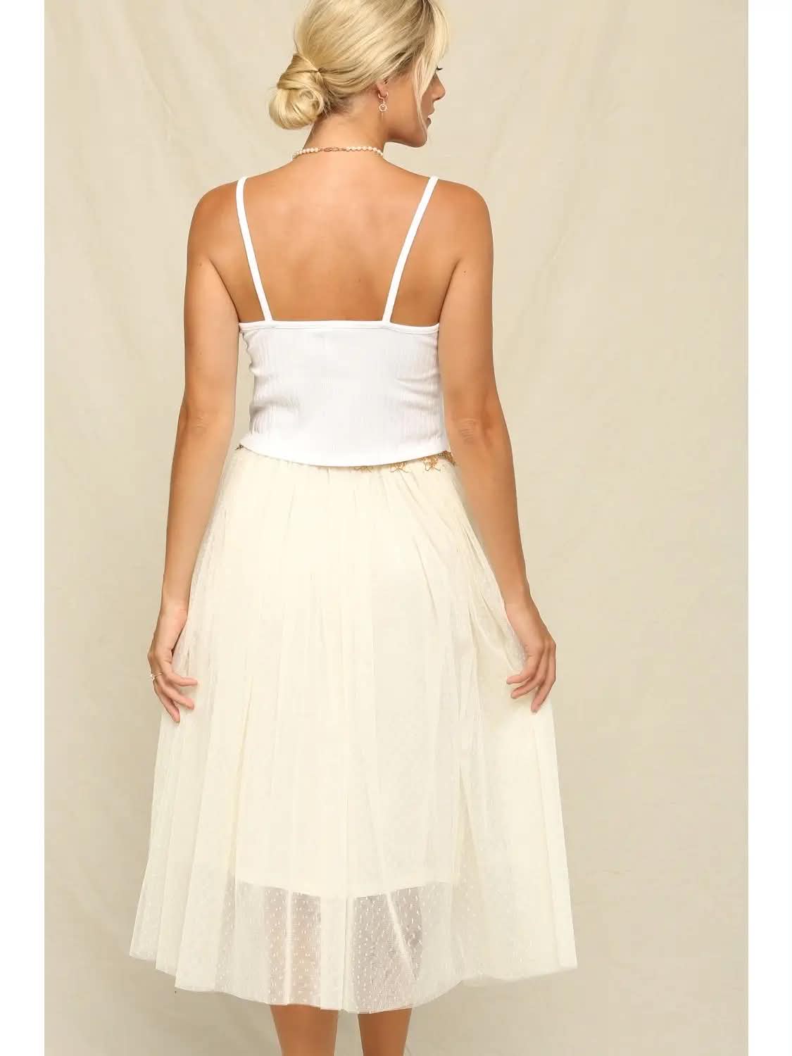 Sheer Mesh Layered Midi Skirt 08