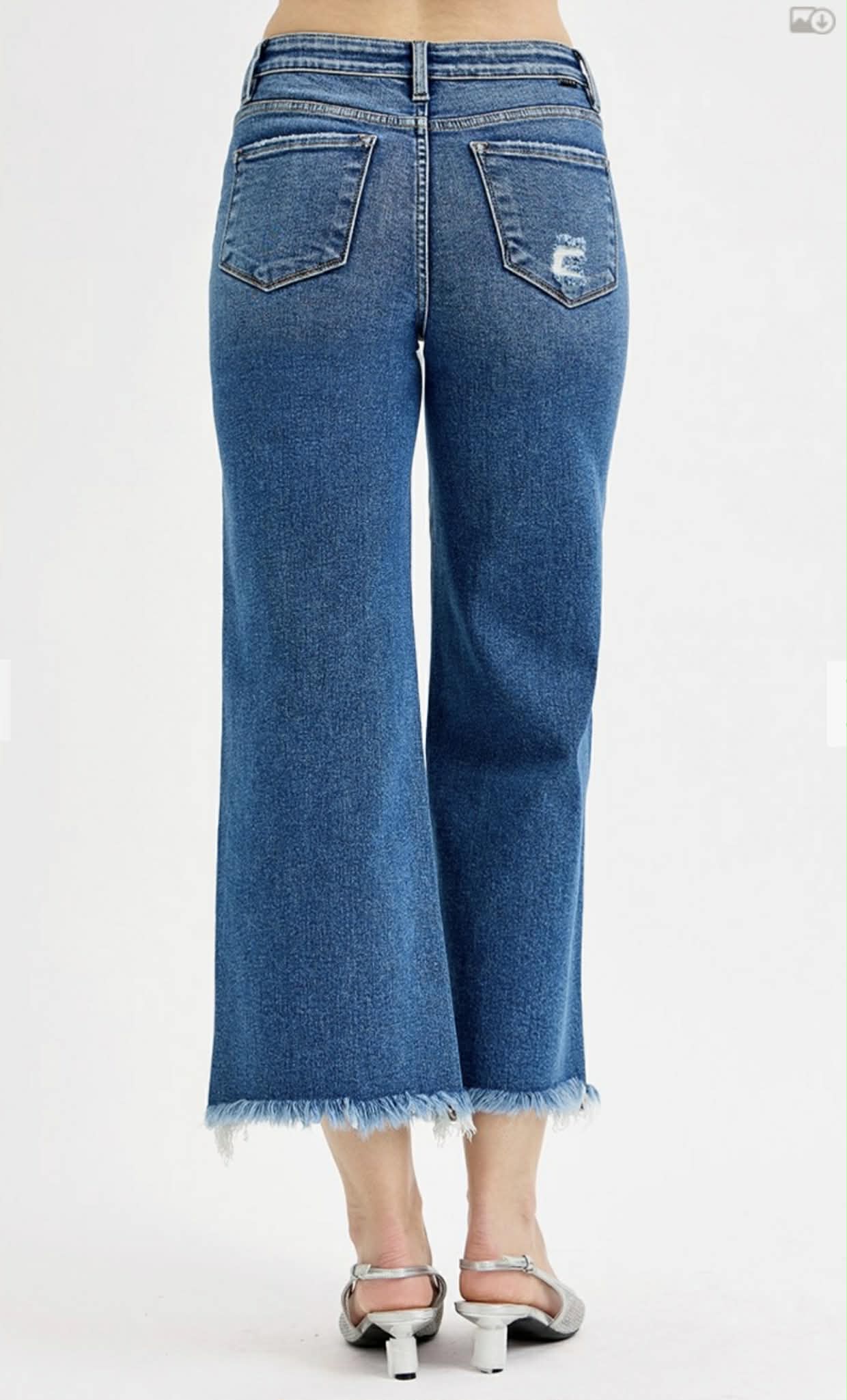 151 Tummy Control Dark Wash Crop Denim