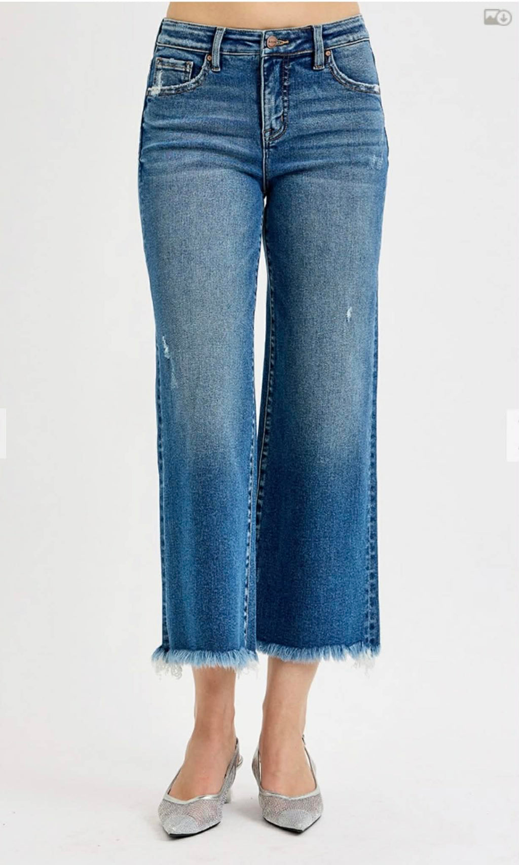 151 Tummy Control Dark Wash Crop Denim