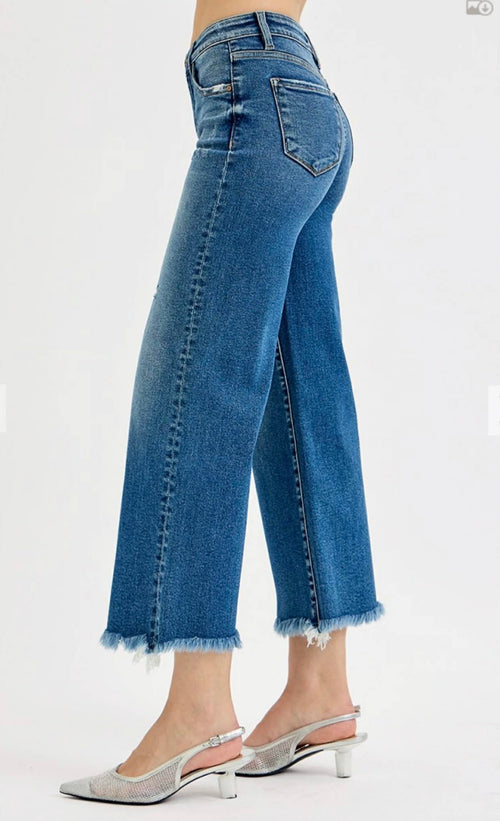 151 Tummy Control Dark Wash Crop Denim