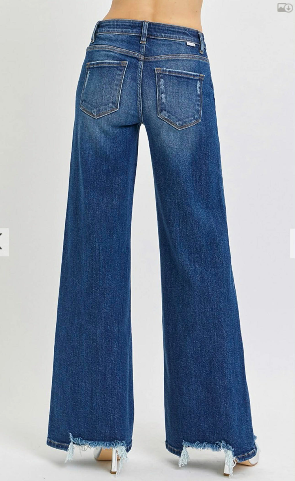 99 Mid Rise Wide Jean with Frayed Hem