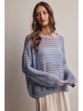 Open Knit Stripe Sweater 264