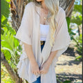197 Beige Chiffon Kimono