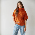 400 Golden Hour Cable Knit Cowl Neck Sweater