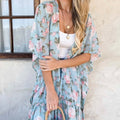200 Mint Floral Kimono